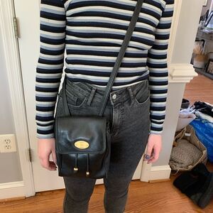 Expect A Miracle Black Leather Crossbody Bag